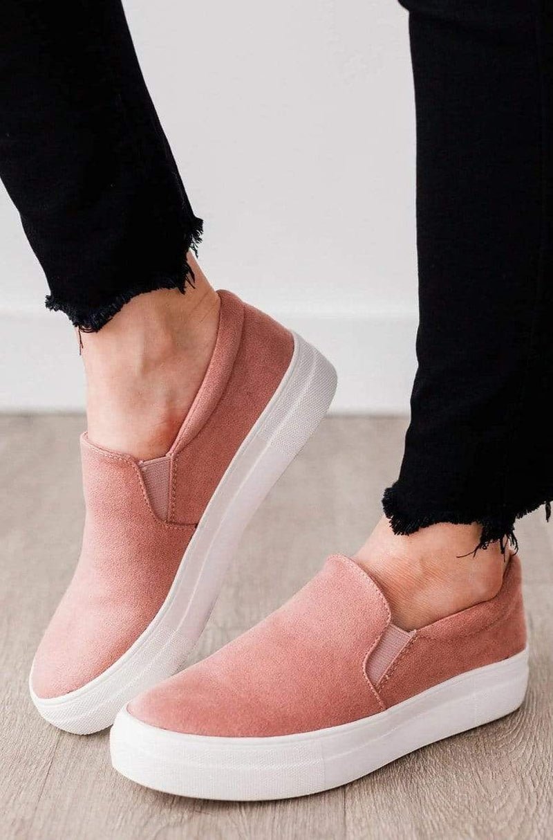 mauve slip on sneakers