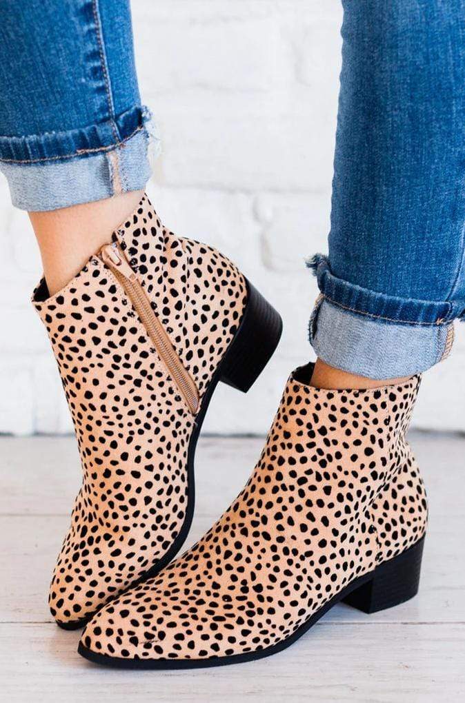 leopard shoe booties