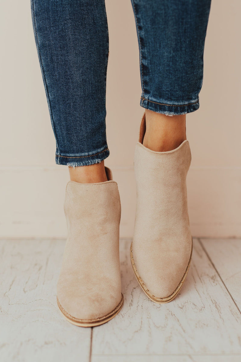 Shoes: Booties Willa Side Cut Out Bootie Taupe