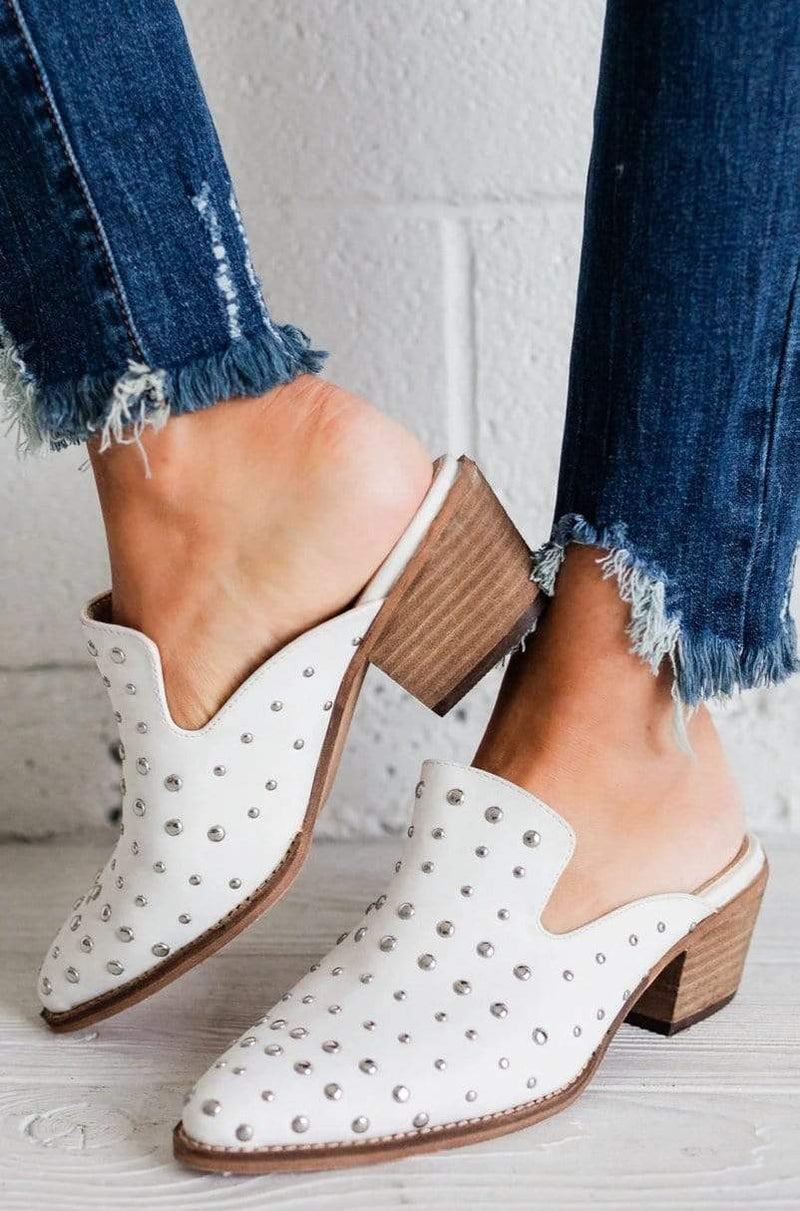 studded mule shoes