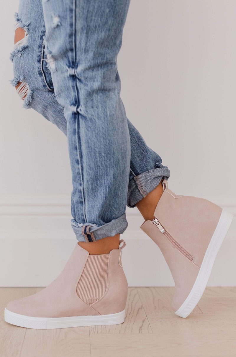 blush wedge sneaker