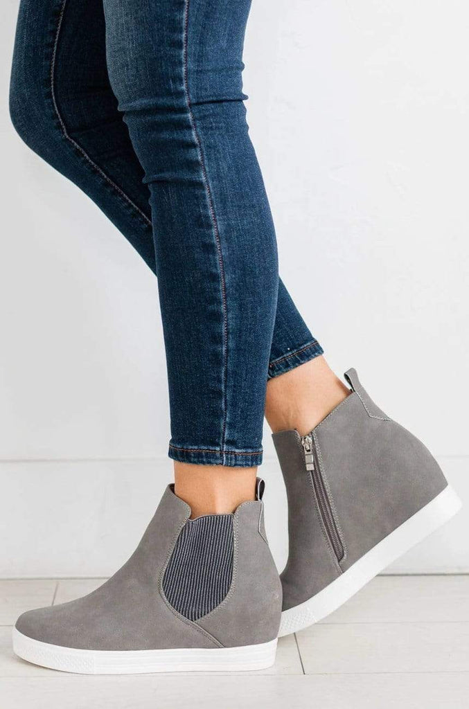 grey wedge sneaker