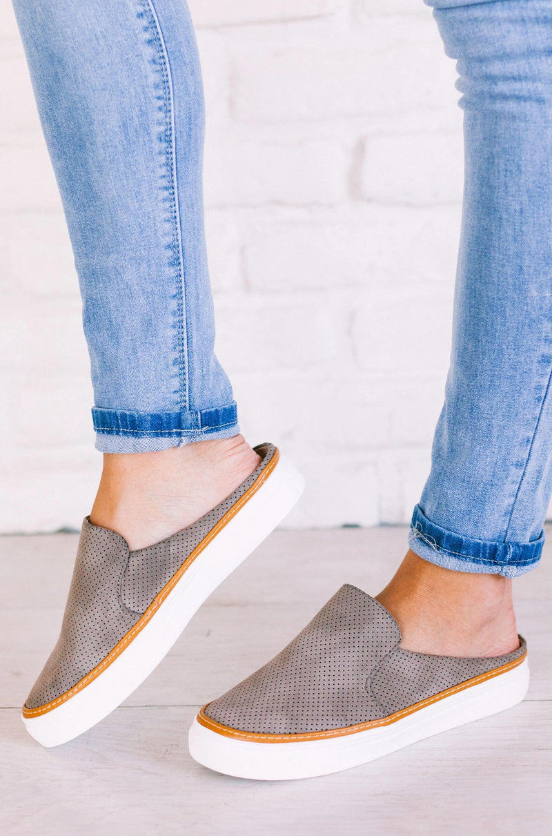 taupe slip on sneakers