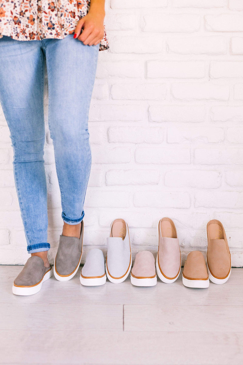 taupe slip on sneakers