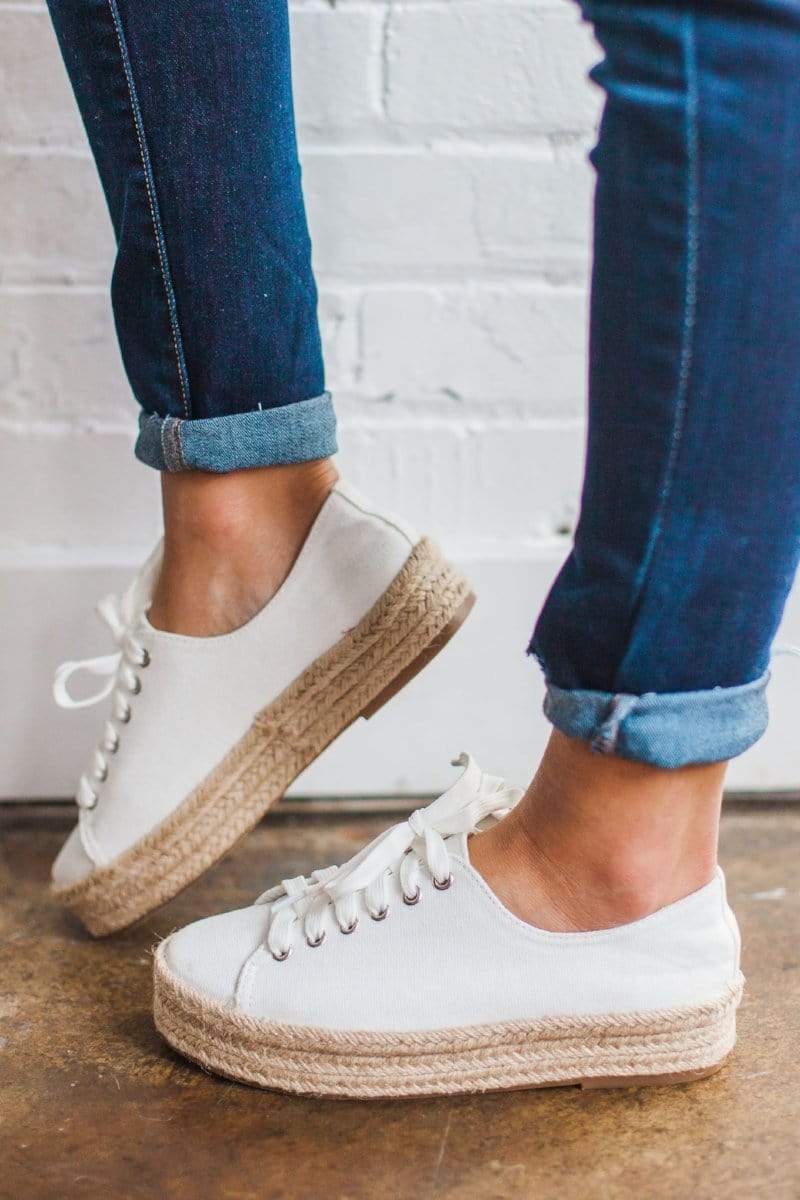 white espadrille sneakers