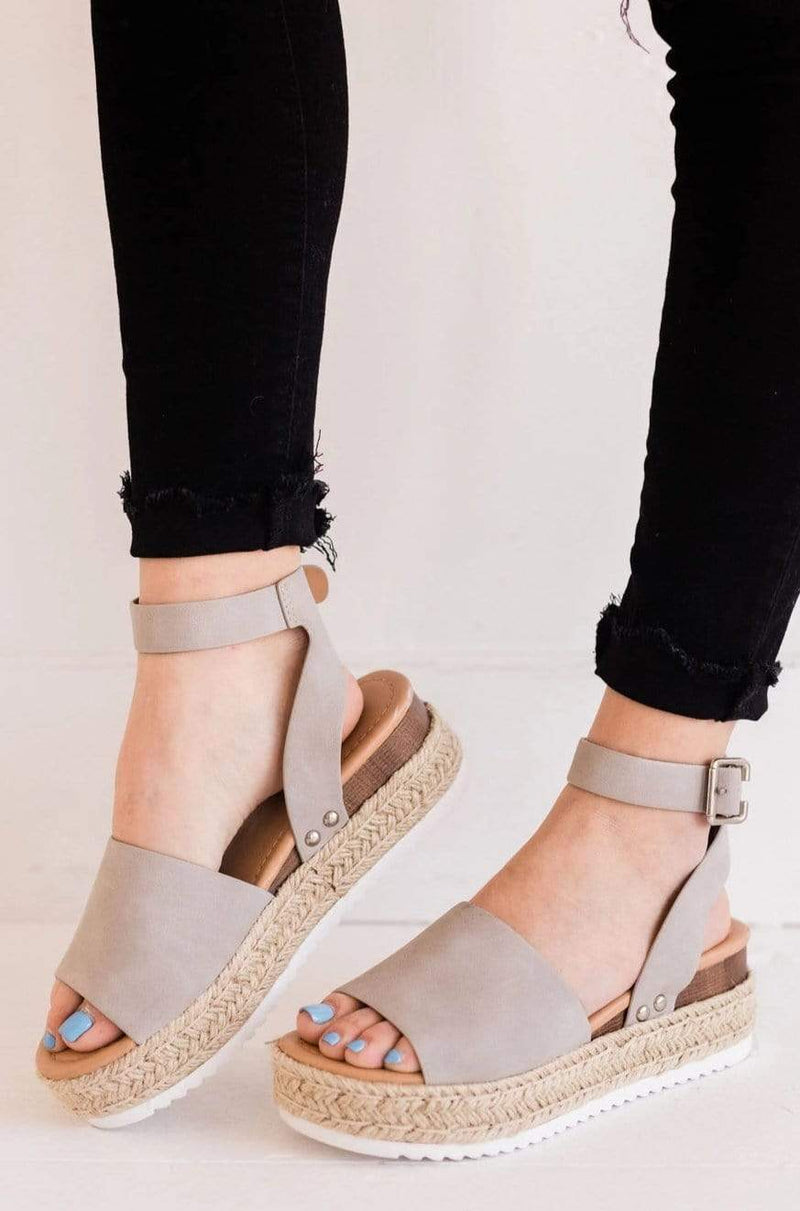 platform sandals grey