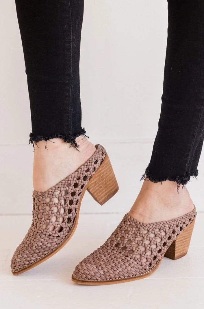 taupe mules shoes