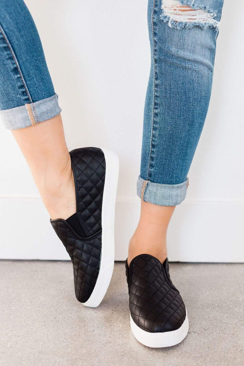 Quilted Sneakers Black – Lucy Avenue