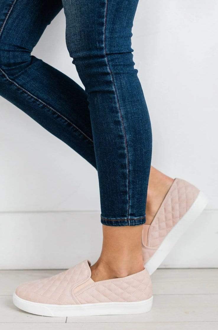 blush quilted sneakers