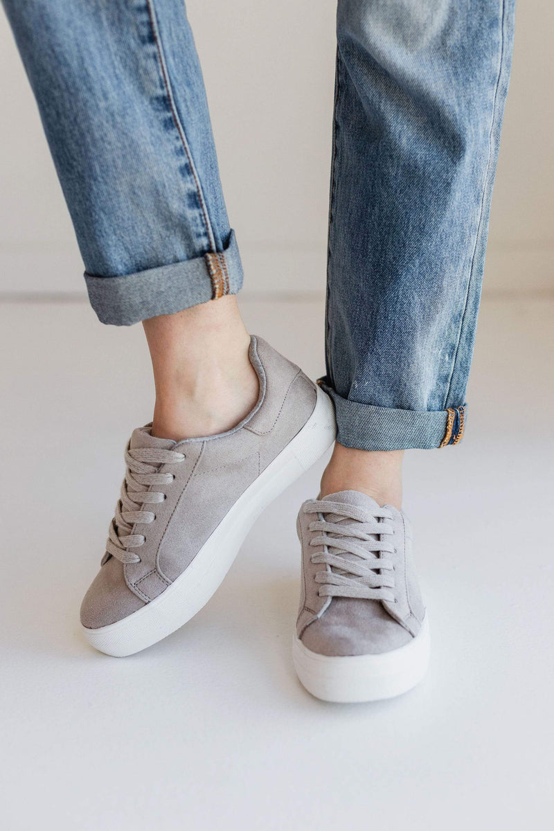 grey lace up sneakers