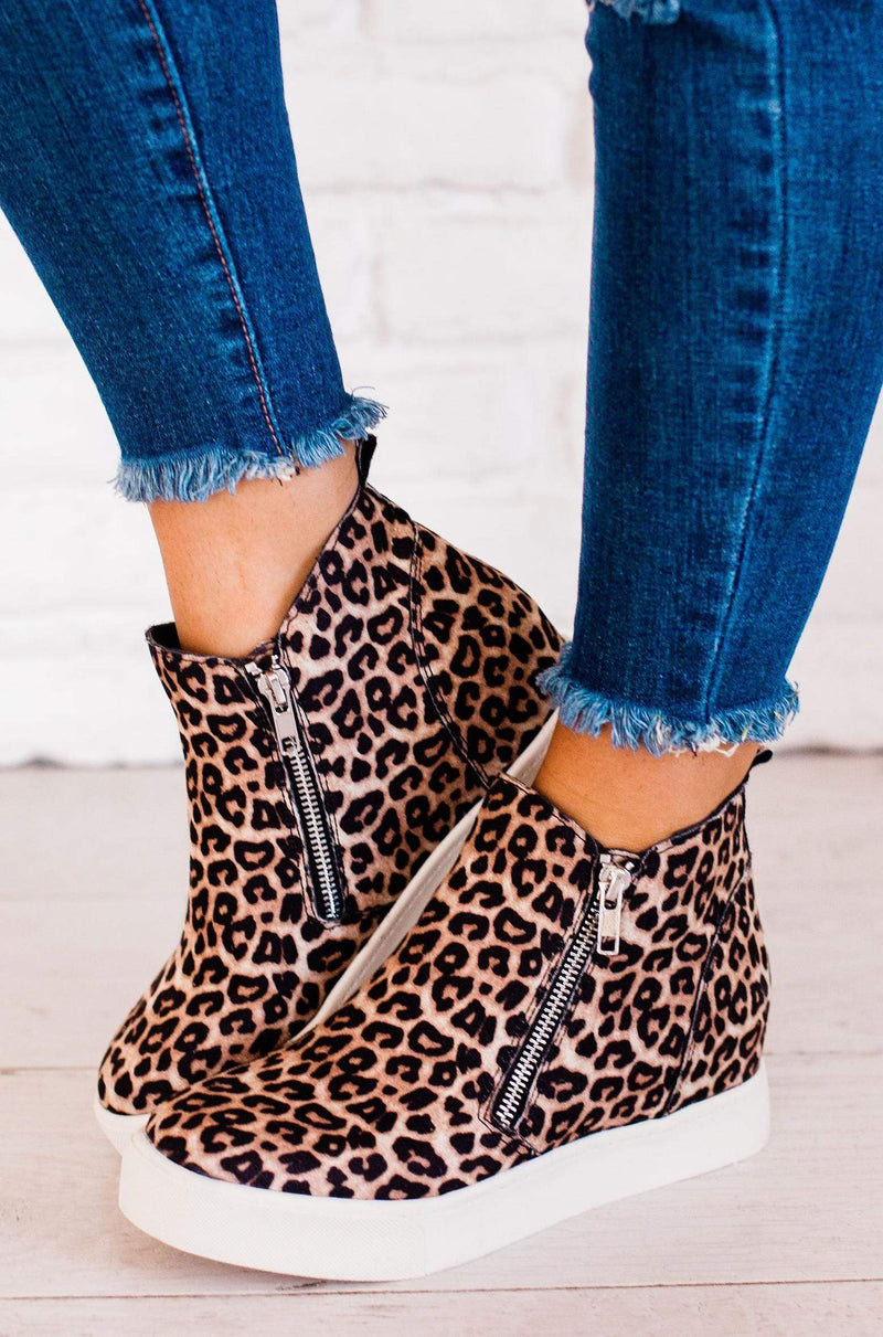 Zipper Wedge Sneakers Cheetah – Lucy Avenue