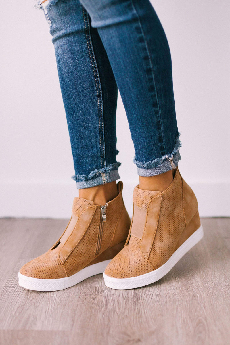 camel platform sneakers