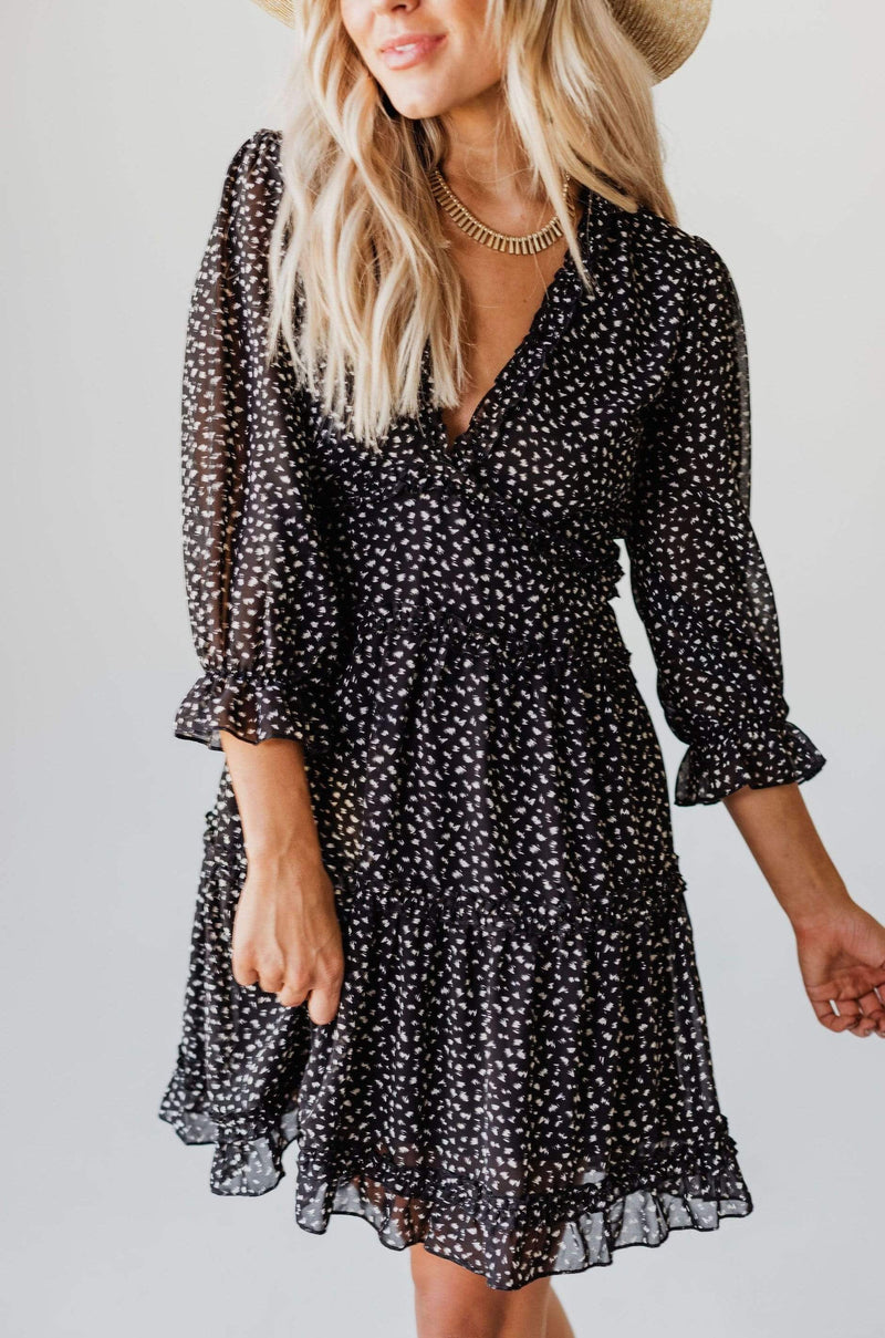 long sleeve boho mini dress