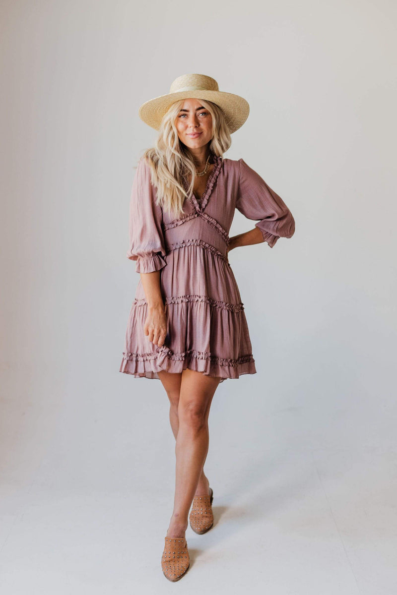 mauve boho dress