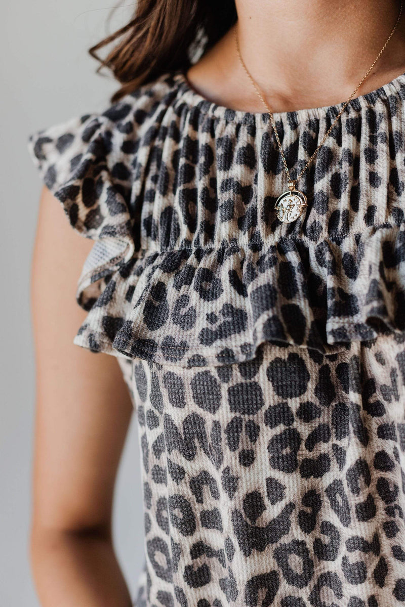 leopard ruffle top