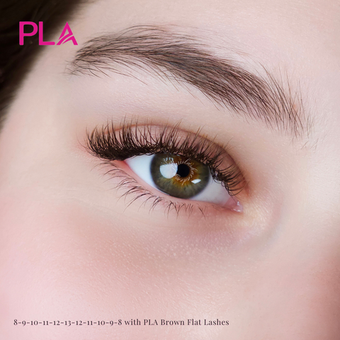 Brown Lash Extensions by PLA