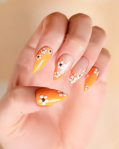 Floral nail design created by PLA Beauty Inc.