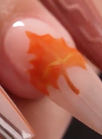 Fall leaf nail design from PLA -- Fall Gel Nail Collection 