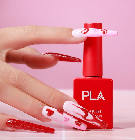 Flame Valentine's Day nails by PLA