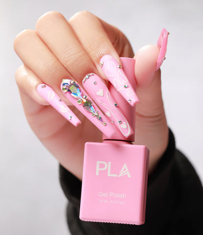 Pink Valentine's Day nails by PLA