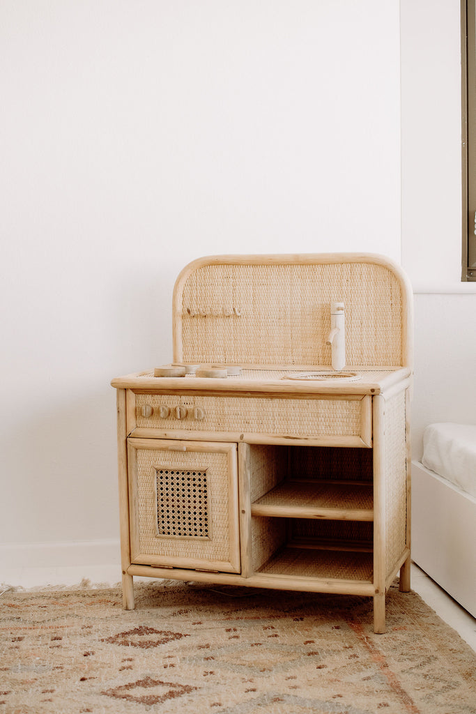 rattan toy kitchen