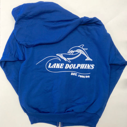 Blue Adult Zip-Up Sweatshirt (Throwback Logo) – Lake Elementary PTA