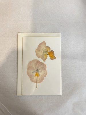 Pressed Dried Floral Card - Pansy