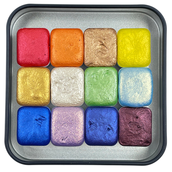 MICA PALETTE Personalization Handmade Watercolor Paint Set Mica Metallic  Watercolors Make Your Own Palette Set Quarter/ Mini Pans 