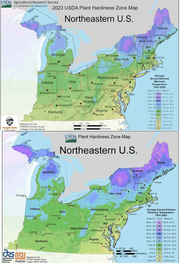 Northeastern U.S. 2023 Plant Hardiness Zone