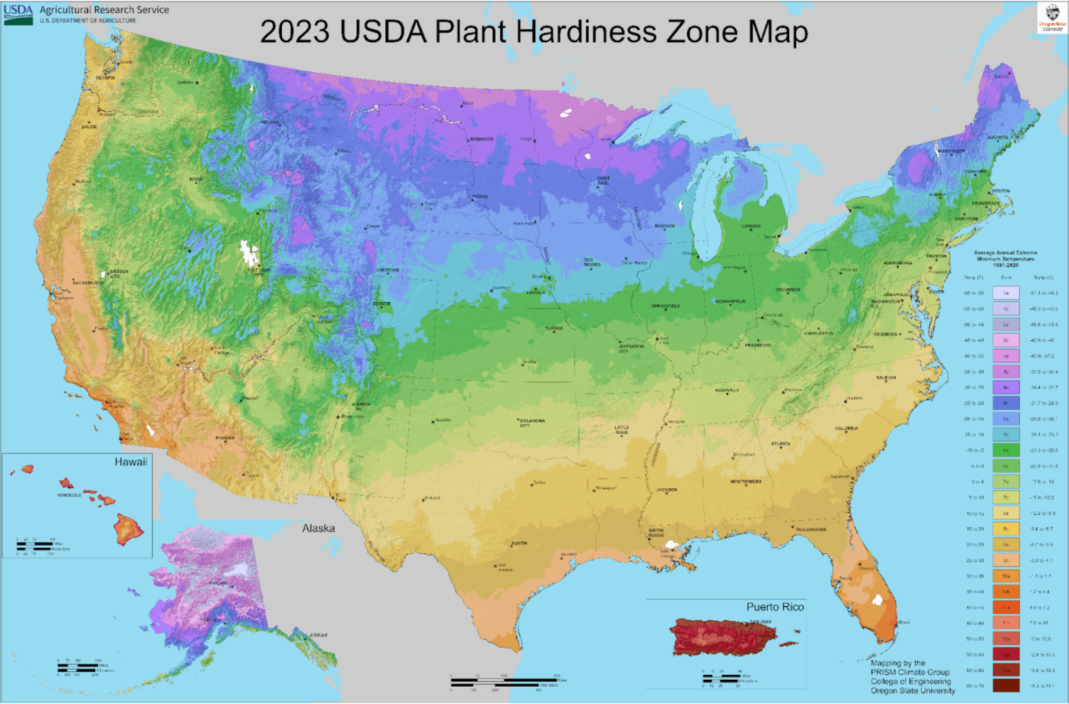 2023 USDA Plant Hardiness Zone Map