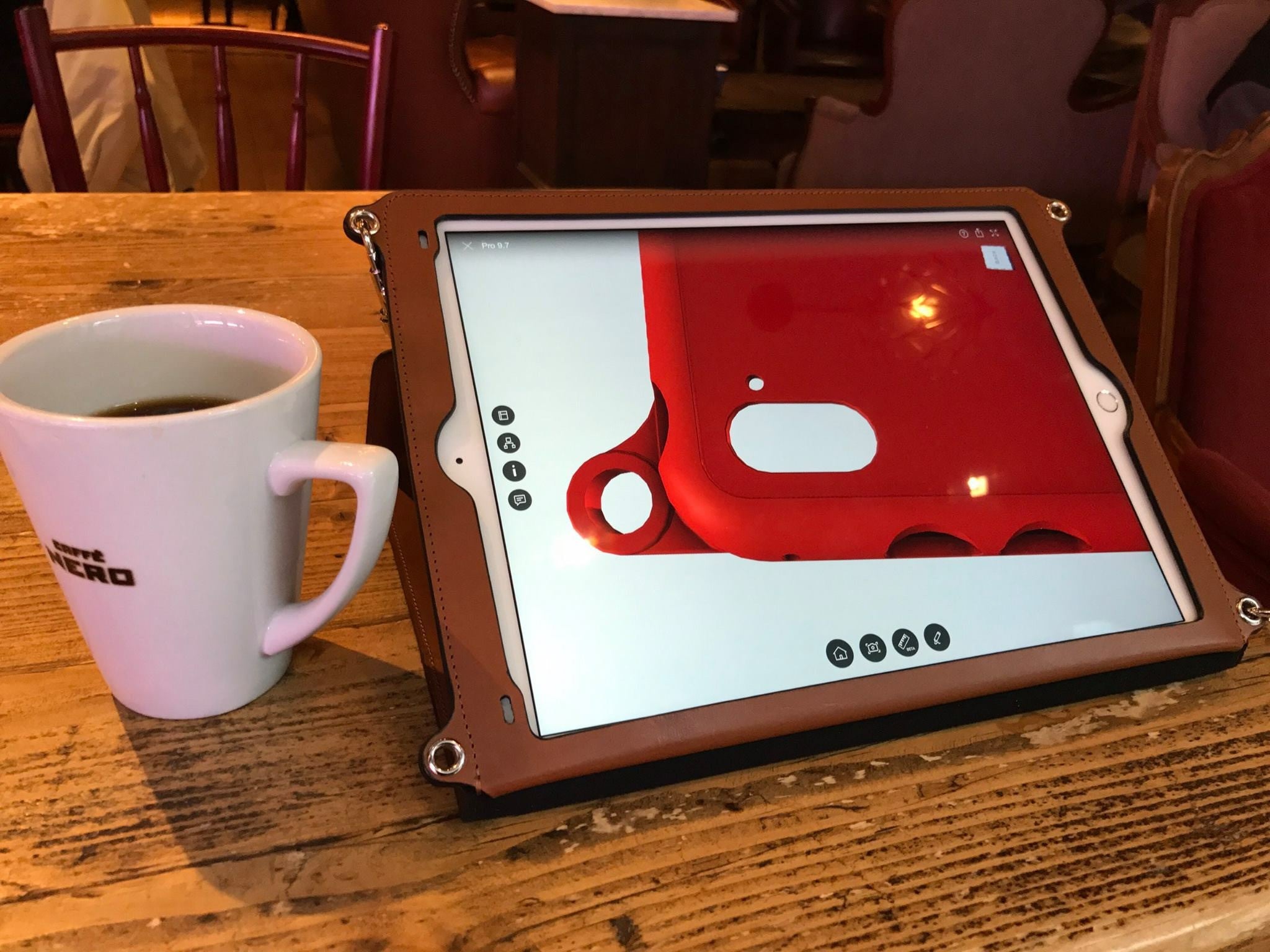 Developing a new case using CAD on iPad Pro.