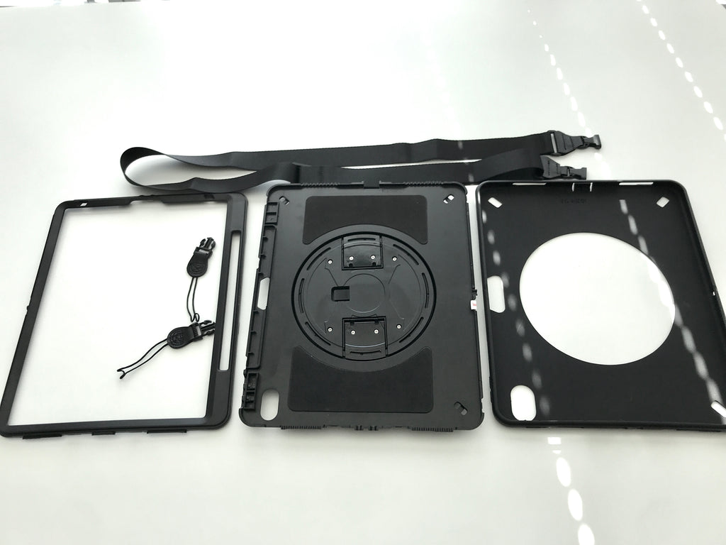 Parts of the iPad hands free case. Simple Assembly required.