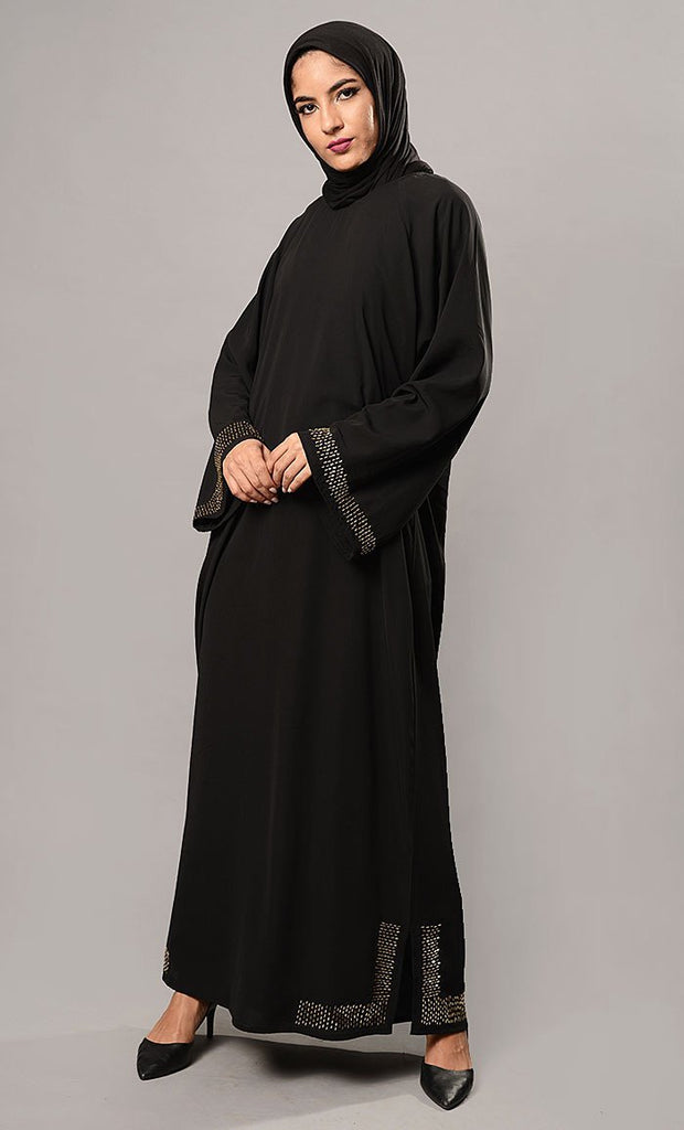 Eastessence presents Beads embroidered bell sleeves abaya dress ...