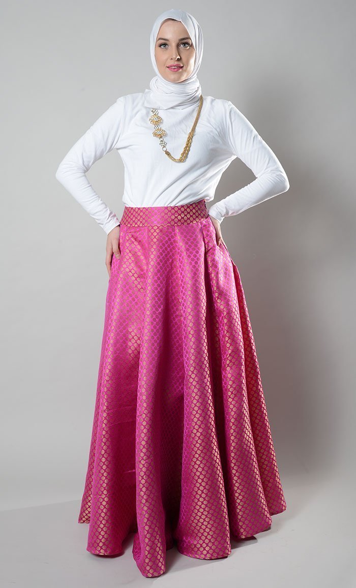 brocade maxi skirt