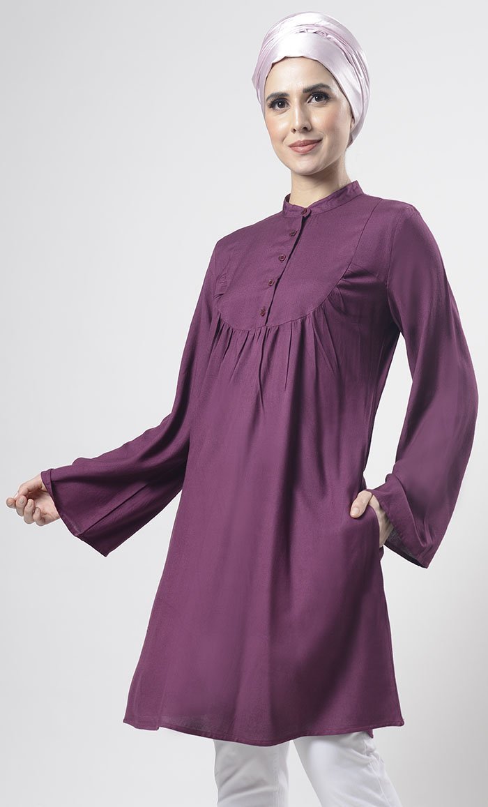 

Comfy Everydaywear Front Open Button Long Tunic