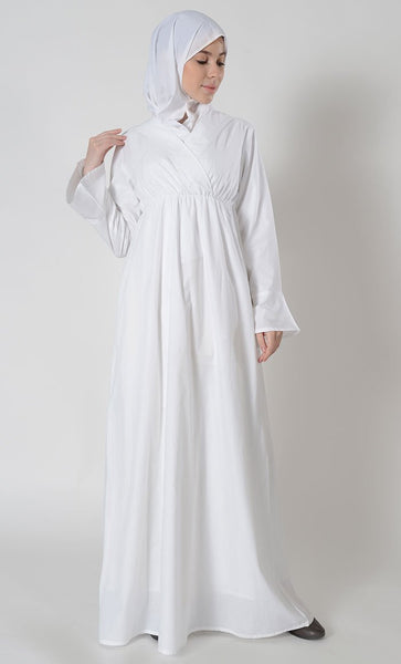 white abaya for umrah