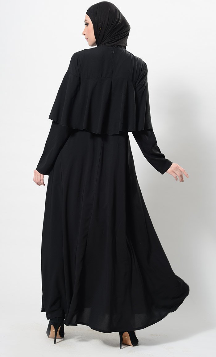 Eastessence presents Double layered cape style arabian abaya dress ...