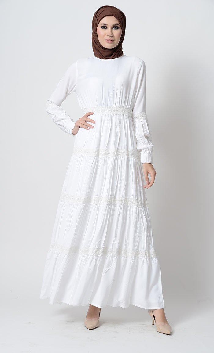white abaya dress