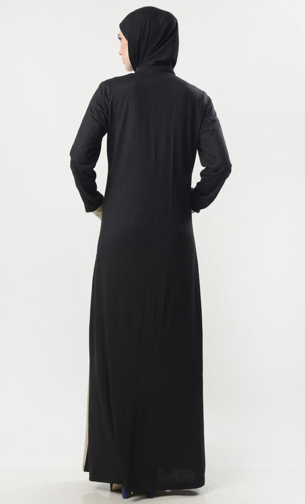 Front Zipper Jersey Modest Abaya With Pockets – EastEssence.com