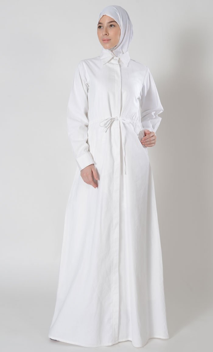 white abaya for umrah