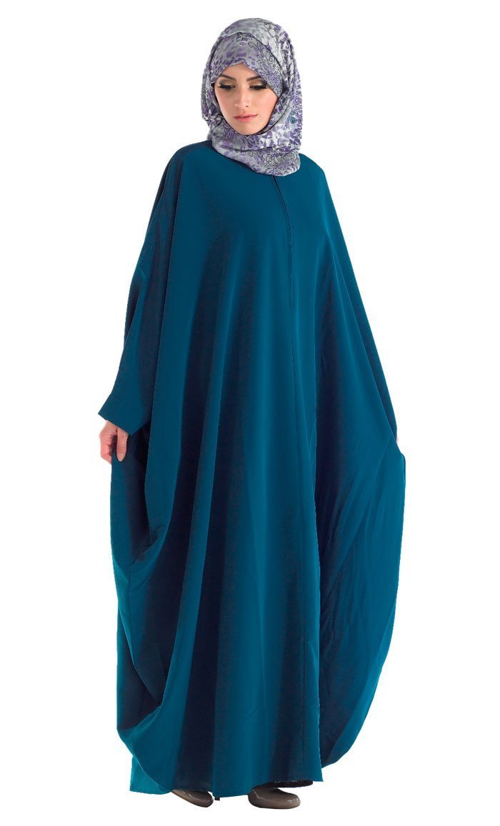 NAVY BLUE FLORAL PATTERN MODEST SWIMWEAR – AWRAH CLOTHING