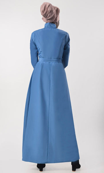 Modest Classic Embroidered Abaya With Pockets - EastEssence.com