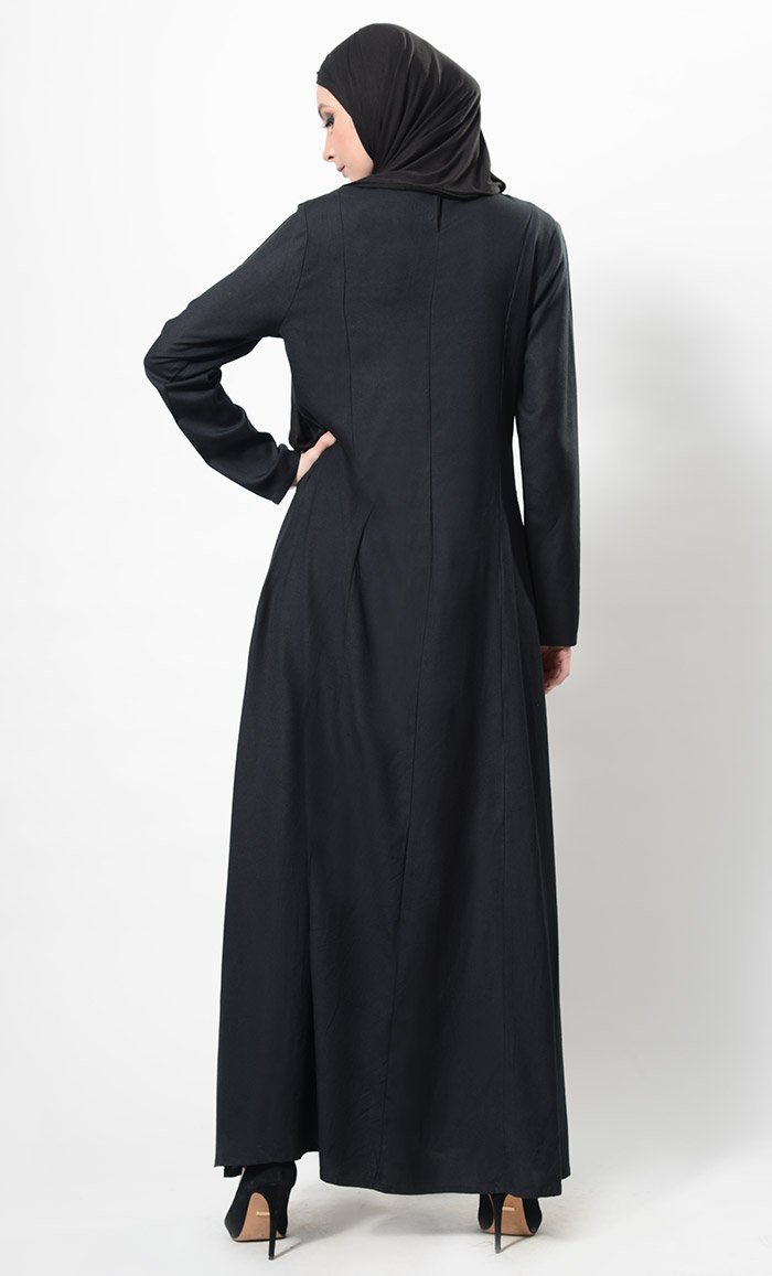 Eastessence presents Modest wear pleated and buttons detail abaya dress ...