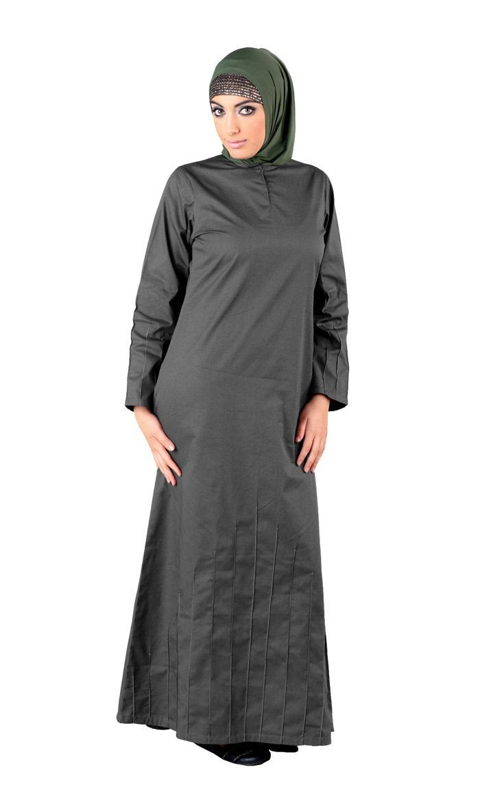 Pintuck Pleated Detail Muslimah Abaya Dress