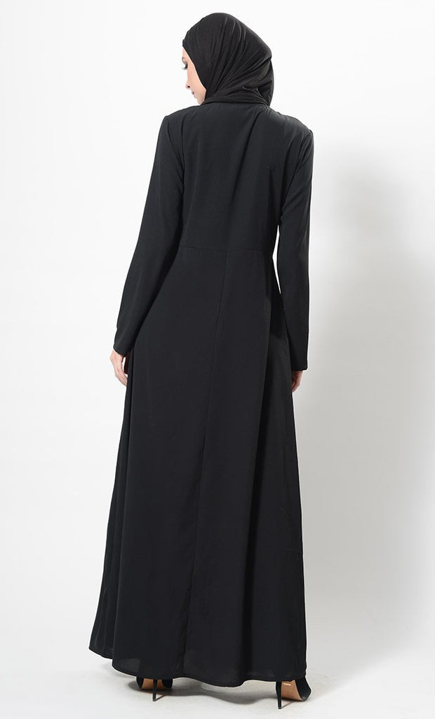 Eastessence presents Pleated button down flared abaya dress and Hijab ...