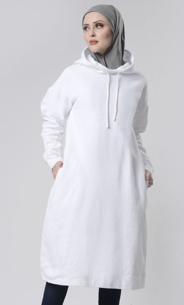 Winter Fleece Everyday Long Hoodie With Pockets – EastEssence.com