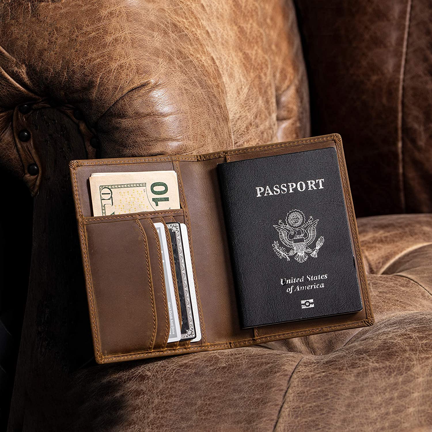 travel pass holder leather