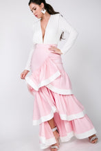 Load image into Gallery viewer, Contrast Hem Ruffle Layer Maxi Skirt