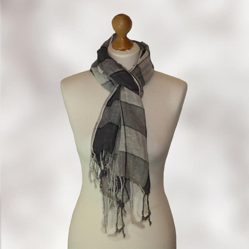 grey linen scarf