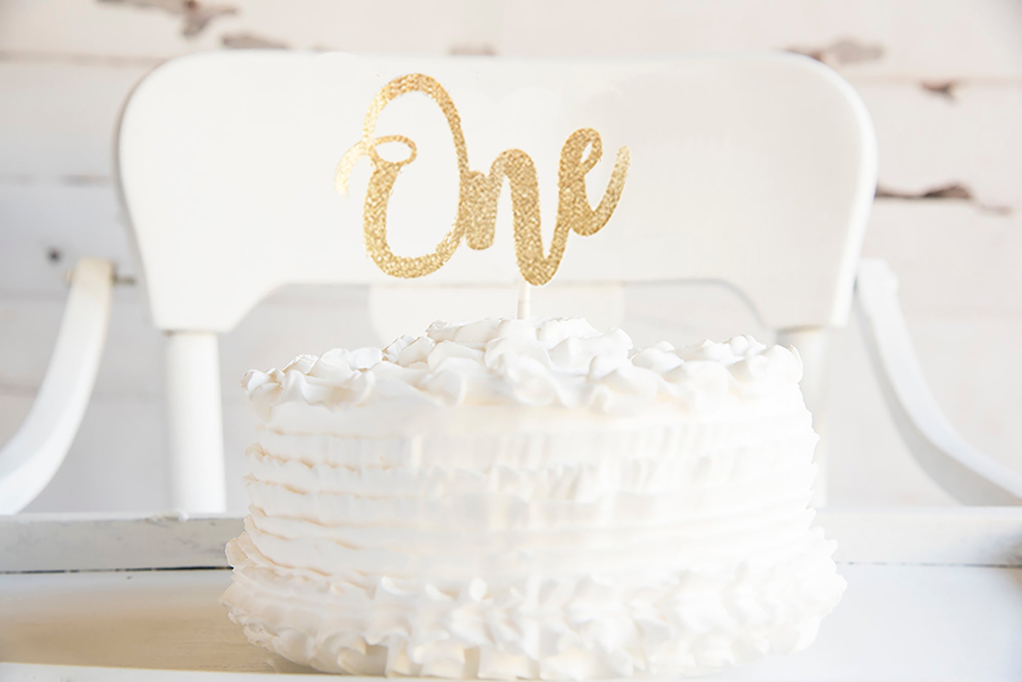 One Cake Topper First Birthday Cake Topper Gold Glitter One Cake T Swanky Party Box 0132